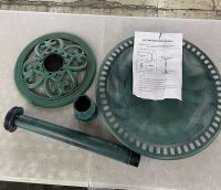 VINGLI 28-in H Antique Green Resin Birdbath - Missing Solar Fountain