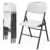 VINGLI Heavy Duty Foldable Chair Portable HDPE Plastic Seat with Steel Frame, 4 Pack - Surface Rust