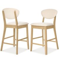 Set of 2 Modern Counter-Height Bar Stool Set W/ Upholstered Seat Cushion