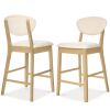 Set of 2 Modern Counter-Height Bar Stool Set W/ Upholstered Seat Cushion