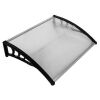VINGLI 30D x 40W Polycarbonate Window Awning for with Doors Clear Board and Black Bracket