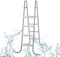 4-Step Swimming Pool Ladder Steel Frame 300lbs Capacity