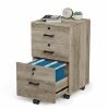 VINGLI 15.7W x 26H 3-Drawer Rolling File Cabinet with Lock