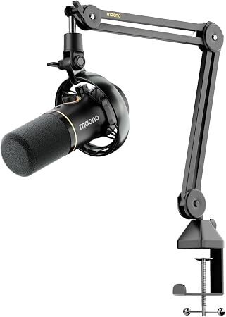 MAONO PD200W Hybrid Wireless Podcast Microphone for PC, XLR USB Dynamic Mic Kit with Boom Arm, Software, Noise Cancellation, for Vocal Recording, Streaming, Content Creation, Home Studio, Voiceover