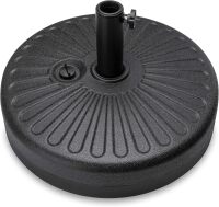 Fillable Umbrella Base Stand Round Sunburst Plastic Patio Umbrella Base Stand, Pole Holder for Outdoor, Lawn w/ 55lbs Weight Capacity, Adjustment Knob