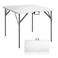 34" Square Bi-Folding Portable Plastic Dining Card Table