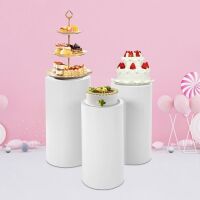 Iron Cylinder Pedestal Display Stands, 3 pc
