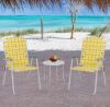 Metal Frame Yellow Beach Chair (2-Pack)