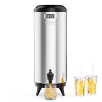 ROVSUN 4.8 Gallon Stainless Steel Beverage Dispenser Silver