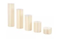 White Foldable Cardboard PVC Plastic Cylinder Flower Stand, 5 pc