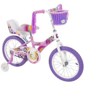 16" Girl's Flower Princess Bike w/ Training Wheels & Basket 