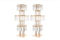 5-Tier Acrylic Pendants Metal Iron Frame Decorative Stands, 2 pack