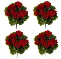 Nearly Natural UV Resistant Indoor/Outdoor Geranium Artificial Bush (Set of 4)