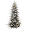 Pre-Lit Flocked Artificial Aspen Noble Fir Christmas Tree w/ Metal Stand 4.5ft