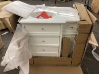 Home Decorators Collection Hampton Harbor 36 in. W x 22 in. D x 35 in. H Single Sink Freestanding Bath Vanity in White with White Marble Top