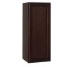Hampton Bay Shaker 12 in. W x 12 in. D x 30 in. H Assembled Wall Kitchen Cabinet in Java