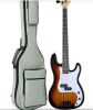 Full Size Beginner 4-String Electric Guitar Bass Guitar w/ Padded Case - 4