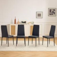 Set of 4 PU Leather Dining Chairs, 300lb Capacity
