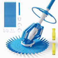 VINGLI Automatic Pool Vacuum Cleaner with with 33FT Hoses Blue and White