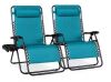 Set of 2 Extra Wide Zero Gravity Lawn Chair Recliners with Cup Holder