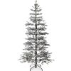6' Black Pre-Lit Sparse Flocked Christmas Tree w/ 2-in-1 LEDs, Cordless Connection