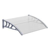 VINGLI 40-in W x 30-in D x 10-in H Polycarbonate Clear Board and Grey Bracket Patio Door Awning
