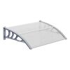 VINGLI 40-in W x 30-in D x 10-in H Polycarbonate Clear Board and Grey Bracket Patio Door Awning