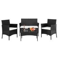 VINGLI 4 Pieces Wicker Patio Furniture Set