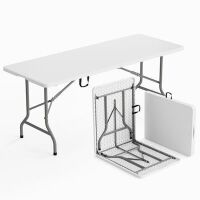 VINGLI 6FT White Plastic Folding Table