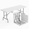 VINGLI 6FT White Plastic Folding Table