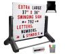 Excello 37 in. x 36 in. Swinging Message Board Sign, Black