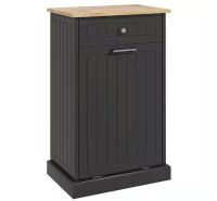 HOMCOM Black 35.5 in. H Storage Cabinet with Drawer