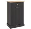 HOMCOM Black 35.5 in. H Storage Cabinet with Drawer