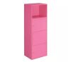 Convenience Concepts Xtra Storage Pink 3-Door Cabinet with Shelf
