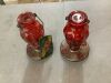 Lot of (2) Perky-Pet Red Daisy Vase Decorative Glass Hummingbird Feeder - 18 oz. Capacity - 3