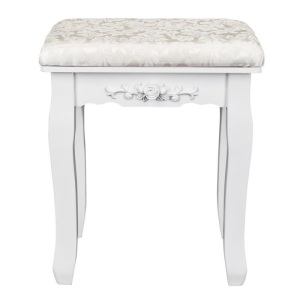 Cushioned Wooden Vanity Stool  