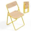 VINGLI 4-Pcs Modern Iron Frame Accent Folding Chair with Woven Texture Panel