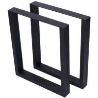 Set of 2 Heavy Duty Steel Table Legs, 28x35 Inch, Black