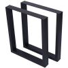 Set of 2 Heavy Duty Steel Table Legs, 28x35 Inch, Black