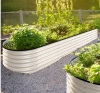 Veikous Ivory White Galvanized Steel Raised Garden Bed, 96 in. L x 24 in. W x 17 in. H
