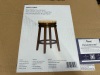 Linon Home Decor Mesquite 25 in. Walnut Brown Backless Wood Counter Stool with Seagrass Seat - 4