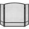 3-Panel Simple Steel Mesh Fireplace Screen w/ Worn Finish - 47.5x27.25in
