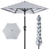Outdoor Steel Striped Market Patio Umbrella w/ Tilt, Crank Lift - 10ft