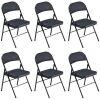 Folding Chair Steel Upholstered Padded Seat and Back 6 Pack