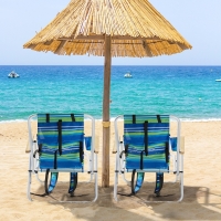 2 Pack Backpack Beach Chair Folding Portable Chair Blue Solid Construction Camping Green & Blue Stripe
