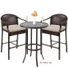 3-Piece Outdoor Wicker Table Set - Missing Table Top