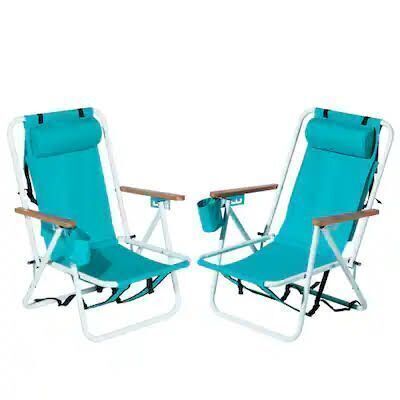 Portable Folding Beach Chairs, 2 Pack