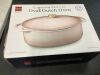 Oval Cast-Iron Dutch Oven Kitchen Cookware w/ Enamel - 7.5qt - 2
