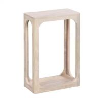 Kate and Laurel Dahl 16 in. White Rectangle Solid Wood End Table