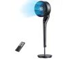 DREO TurboPoly Fan 9 in. 9-Fan Speeds Pedestal Fan in Black with Exclusive Blue Blade, Remote and 2D 120&deg; Oscillation